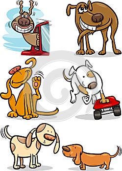 Cartoon cute dogs set