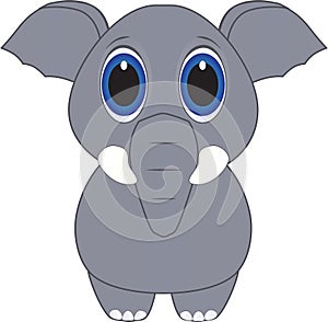 Cartoon of a cute elephant calf greets the world