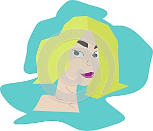 Cartoon cute female face vector