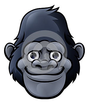 Cartoon Cute Gorilla Face