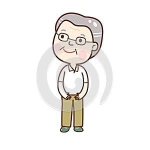 Cartoon cute grandfa character vector.