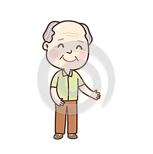 Cartoon cute grandfa character vector.