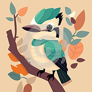 Cartoon Cute Kookaburra Bird