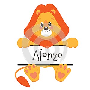 Cartoon Cute Little Animal Lion Vector Illustration