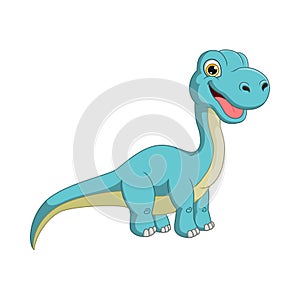 Cartoon cute little brontosaurus dinosaur