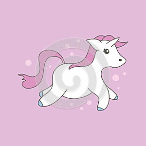 Cartoon Cute little pony vector illustration