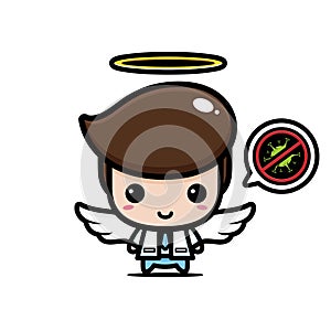 cartoon cute male doctor angel