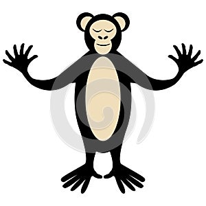Cartoon cute monkey posing