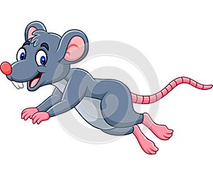 Cartoon cute mouse jumping