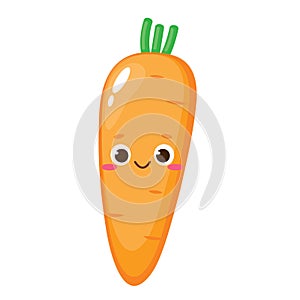 Cartoon cute orange carrot emoji