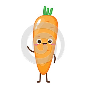 Cartoon cute orange carrot emoji