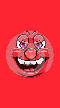 Cartoon Cute People Face With Laugh Expression For Background and Walpaper. Clip Art Vector.