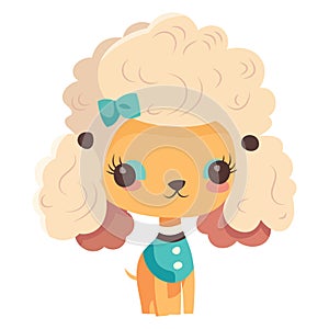 Cartoon Cute Poodle Dog