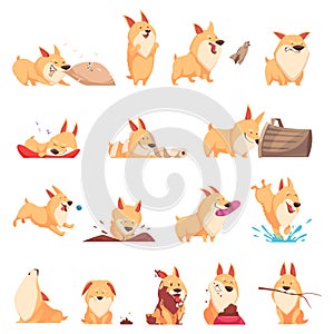 Cartoon Cute Puppy Set