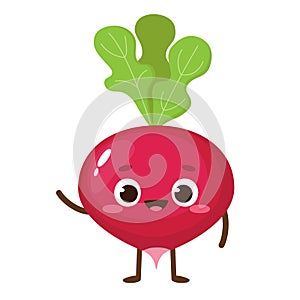 Cartoon cute radish character vector