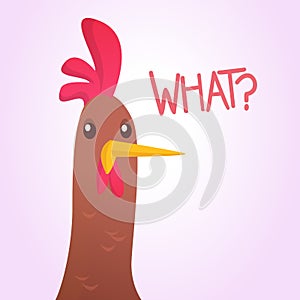 Cartoon cute rooster icon. Vector illustration of a cool rooster head.