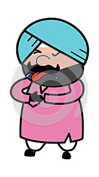 Cartoon Cute Sardar Choking