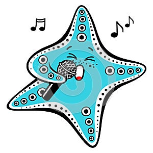 cartoon cute starfish on white-4