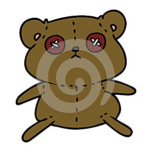 cartoon of a cute stiched up teddy bear