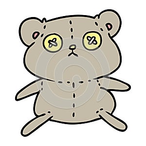 cartoon of a cute stiched up teddy bear