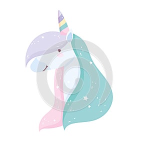 cartoon unicorn rainbow horn