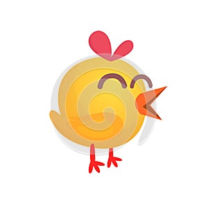 Cartoon cute yellow chick. Vector illustration