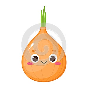 Cartoon cute yellow onion character