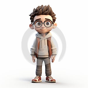 Cartoon 3d Illustration Of Henry, A Boy Wearing Glasses And Sunglasses photo
