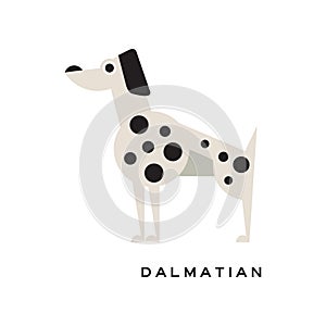 Cartoon dalmatian character icon isolated on white