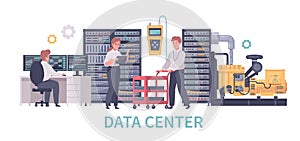 Cartoon Data Center Composition