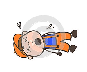 Cartoon Dead Carpenter Character Vector