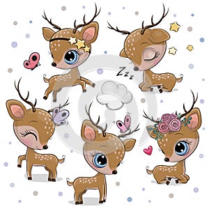 Cartoon deer isolated on a white background