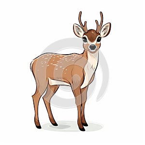 Cartoon Deer Vector Illustration In The Style Of Fernando Amorsolo