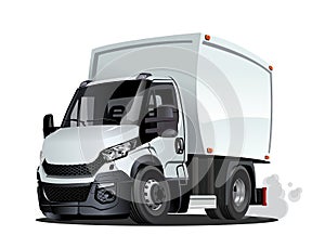 Cartoon delivery or cargo truck isolated on white background