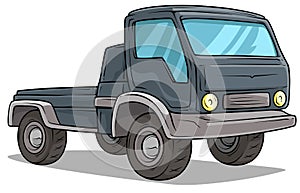 Cartoon delivery onboard cargo truck vector icon