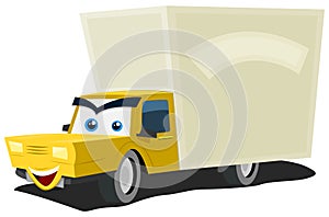 Cartoon Delivery Truck Character