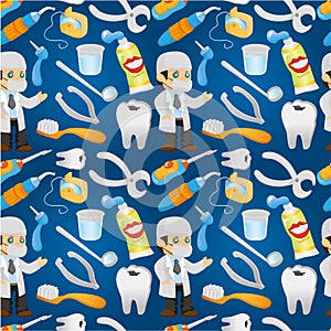 Cartoon dentist tool seamless pattern photo