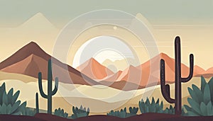 Cartoon desert landscape