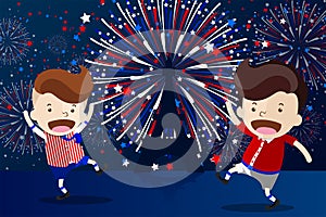 Cartoon Design for `14 Juillet` French Bastille Day