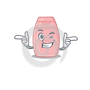 Cartoon design of baby cream showing funny face with wink eye