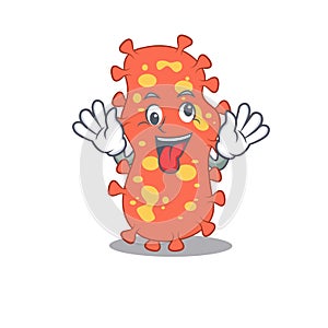 A cartoon design of bacteroides having a crazy face photo