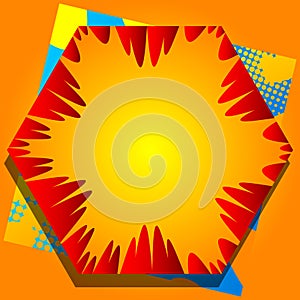 Comic book illustrations on top of each other.