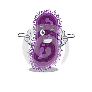 Cartoon design concept of lactobacillus rhamnosus bacteria with funny wink eye photo