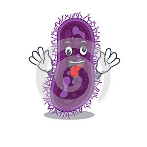 A cartoon design of lactobacillus rhamnosus bacteria having a crazy face