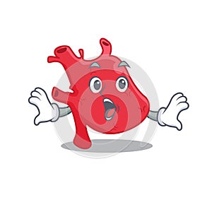 Cartoon design style of heart has a surprised gesture