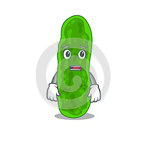 Cartoon design style of legionella micdadei showing worried face