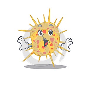 Cartoon design style of mycobacterium kansasii has a surprised gesture