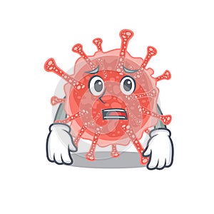 Cartoon design style of oncovirus showing worried face