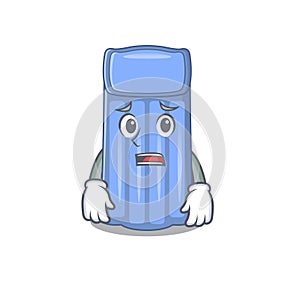 Cartoon design style of water mattress showing worried face