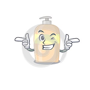 Cartoon design of toner showing funny face with wink eye